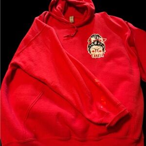 Vibrant Red Graphic Hoodie